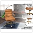 LeisureMod Regina Modern Padded Leather Executive Office Chair in Saddle Brown