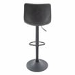 LeisureMod Tilbury Modern Adjustable Height & swivel Bar Stool in Charcoal Black