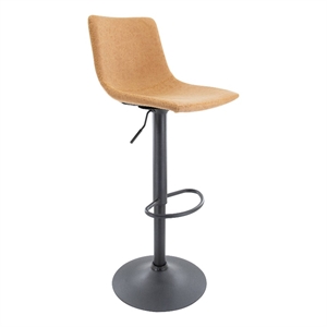 LeisureMod Tilbury Modern Adjustable Height & swivel Bar Stool in Light Brown