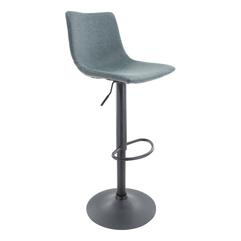LeisureMod Tilbury Modern Adjustable Height & swivel Bar Stool in Peacock Blue