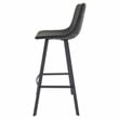 LeisureMod Elland Modern Upholstered Leather Bar Stool in Charcoal Black