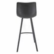 LeisureMod Elland Modern Upholstered Leather Bar Stool in Charcoal Black