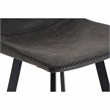 LeisureMod Elland Modern Upholstered Leather Bar Stool in Charcoal Black