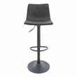LeisureMod Tilbury Modern Adjustable Bar Stool Set of 2 in Charcoal Black