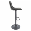 LeisureMod Tilbury Modern Adjustable Bar Stool Set of 2 in Charcoal Black