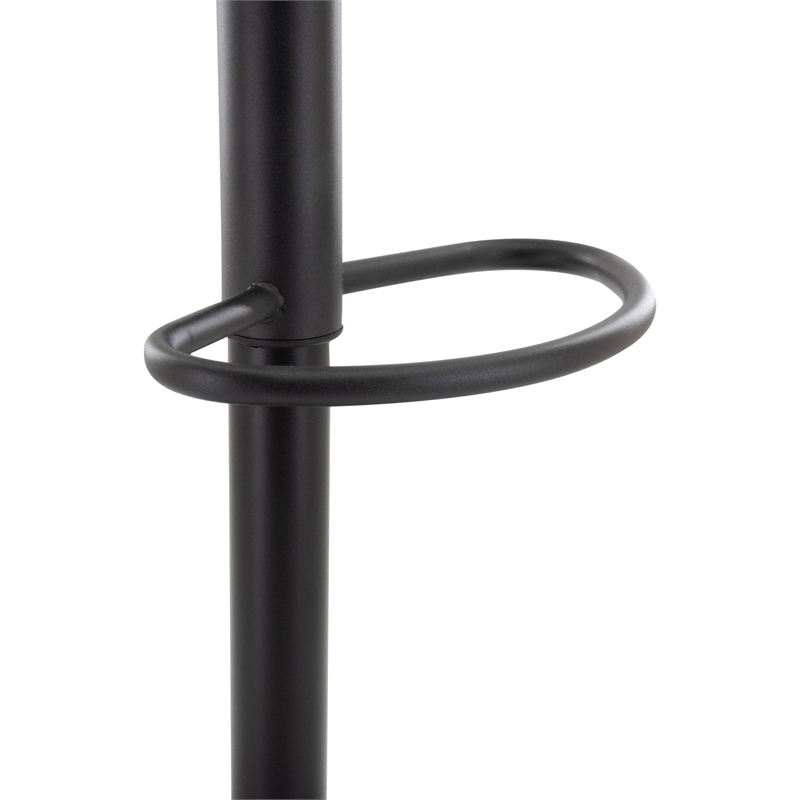 LeisureMod Tilbury Modern Adjustable Bar Stool Set of 2 in Charcoal Black