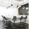 LeisureMod Tilbury Modern Adjustable Bar Stool Set of 2 in Charcoal Black