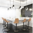 LeisureMod Tilbury Modern Adjustable Bar Stool Set of 2 in Light Brown