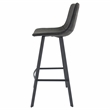 LeisureMod Elland Modern Upholstered Leather Bar Stool Charcoal Black Set of 2