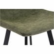 LeisureMod Elland Modern Upholstered Leather Bar Stool Olive Green Set of 2