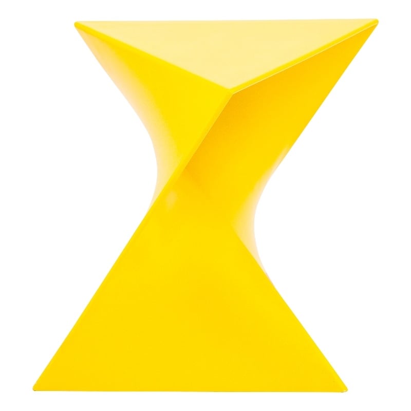 LeisureMod Randolph Modern Triangle End Table in Yellow