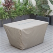 LeisureMod Chelsea Waterproof Fabric Rectangle Fire Pit Table Cover Brown