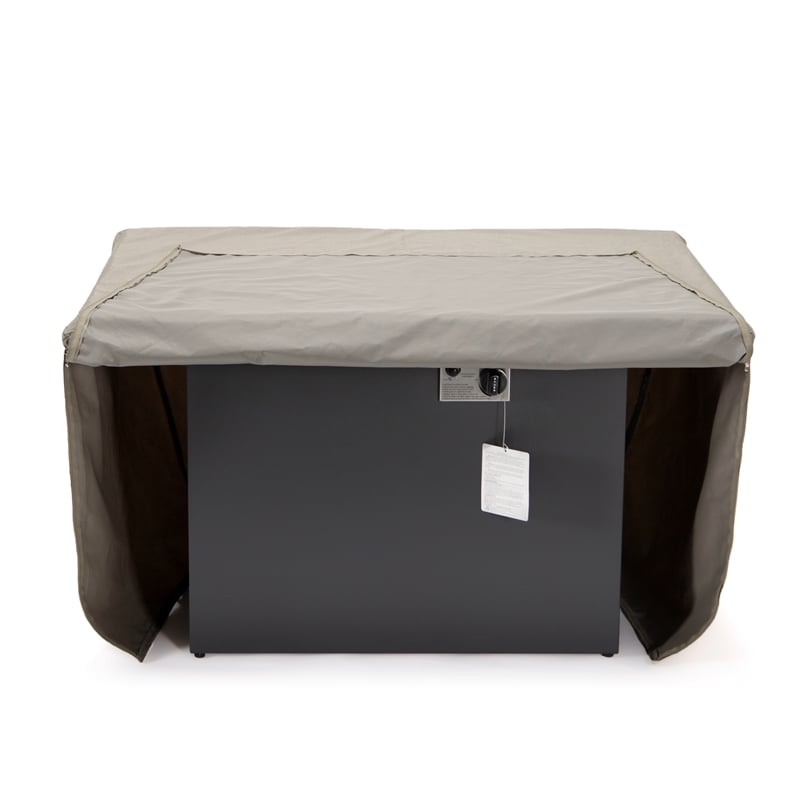 LeisureMod Chelsea Waterproof Fabric Rectangle Fire Pit Table Cover Brown