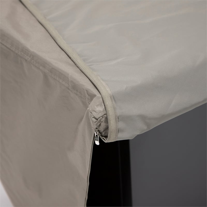 LeisureMod Chelsea Waterproof Fabric Rectangle Fire Pit Table Cover Brown