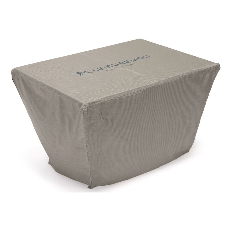 LeisureMod Chelsea Waterproof Fabric Rectangle Fire Pit Table Cover Brown