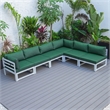 LeisureMod Chelsea 6-Piece Patio Sectional Weathered Grey Aluminum With Cushions