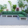 LeisureMod Chelsea 6-Piece Patio Sectional Weathered Grey Aluminum With Cushions