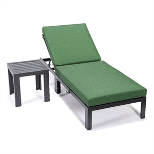 leisuremod chelsea chaise lounge chair with cushions & side table