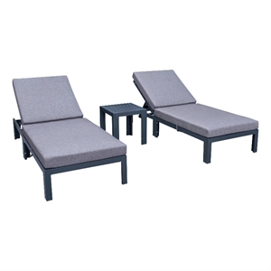 leisuremod chelsea chaise lounge chair set of 2 with side table & cushions