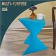 LeisureMod Randolph Modern Triangle End Table in Blue