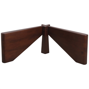LeisureMod Imperial Triangle Coffee Table Base in Dark Walnut