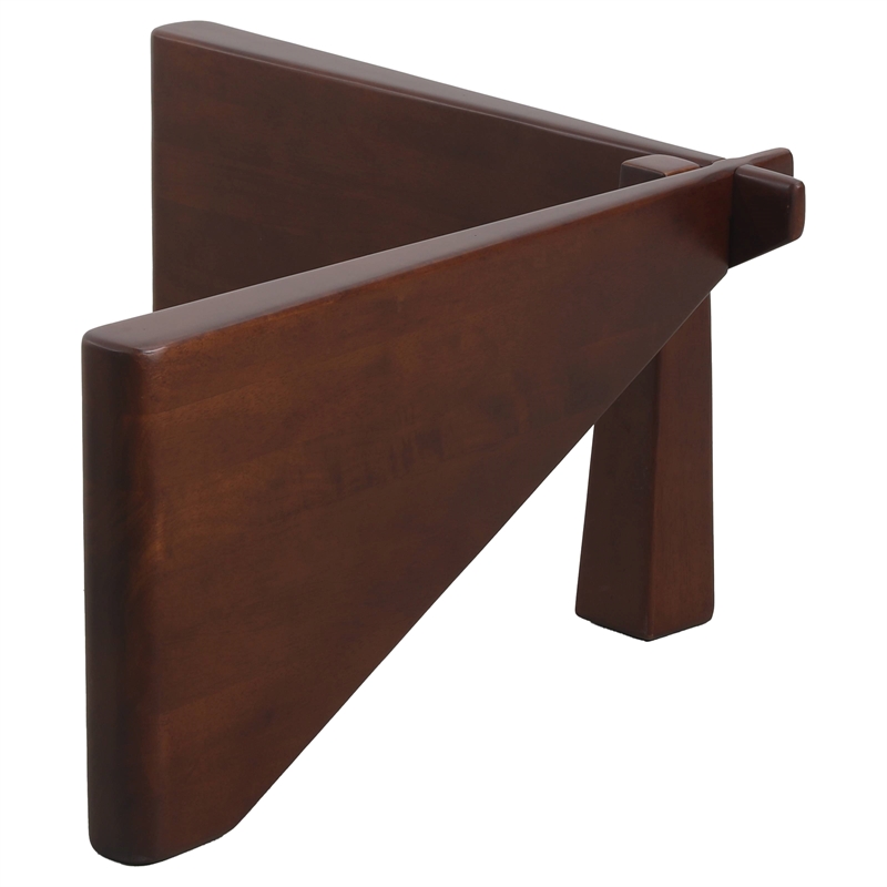 LeisureMod Imperial Triangle Coffee Table Base in Dark Walnut