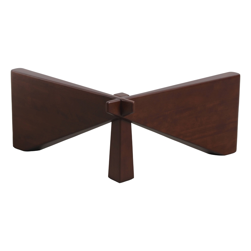 LeisureMod Imperial Triangle Coffee Table Base in Dark Walnut