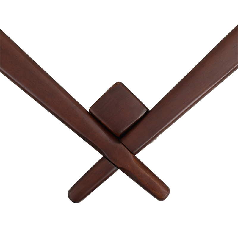 LeisureMod Imperial Triangle Coffee Table Base in Dark Walnut