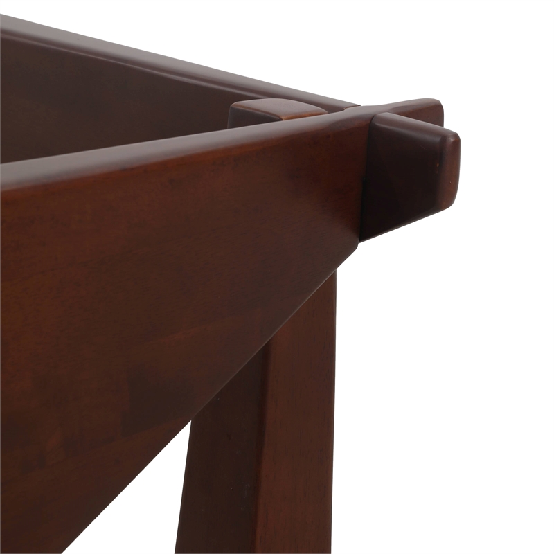 LeisureMod Imperial Triangle Coffee Table Base in Dark Walnut