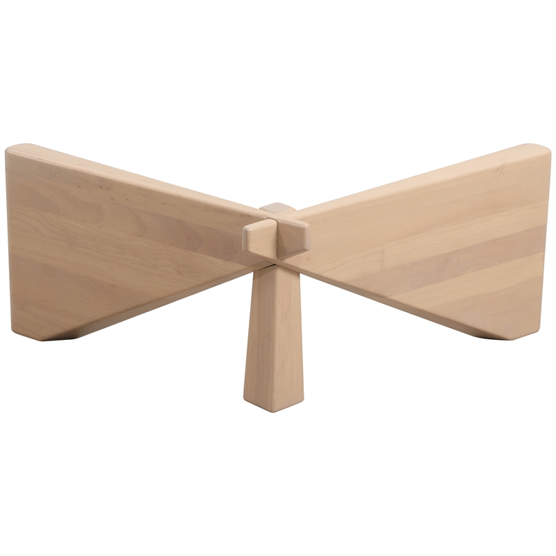 LeisureMod Imperial Triangle Coffee Table Base in Natural Wood