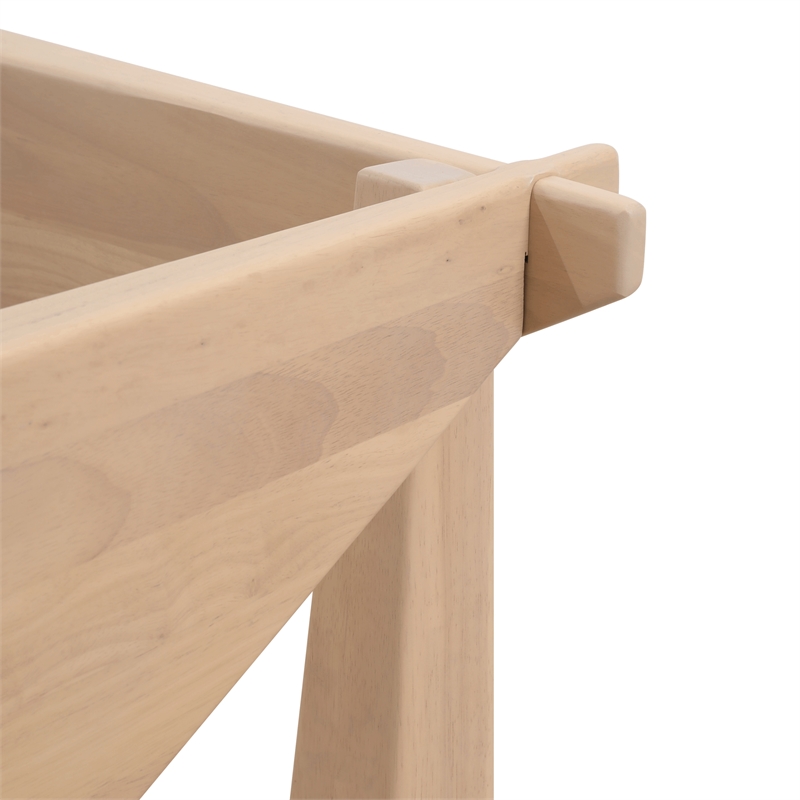 LeisureMod Imperial Triangle Coffee Table Base in Natural Wood