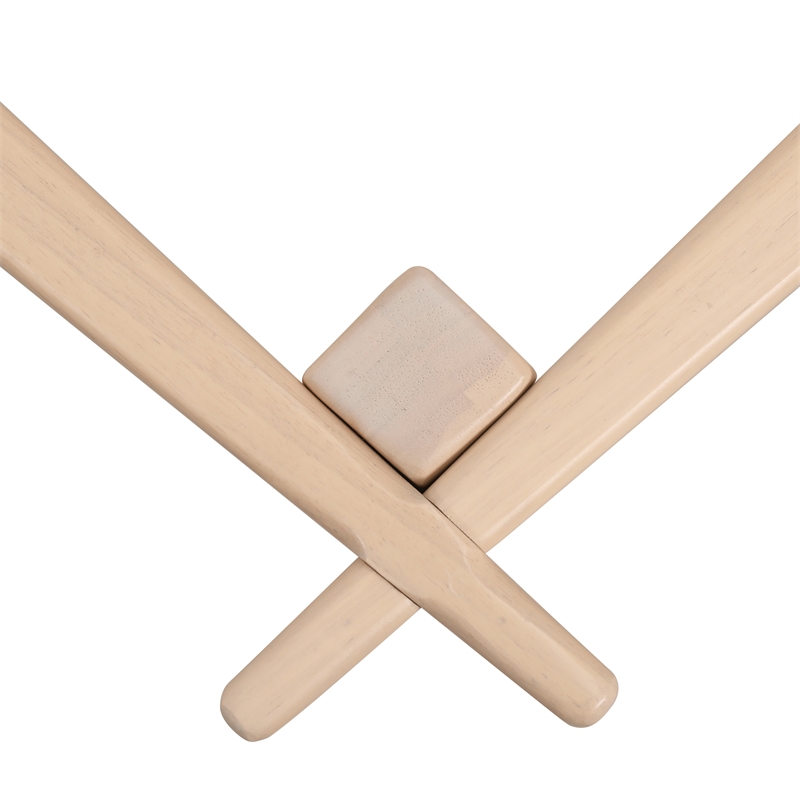LeisureMod Imperial Triangle Coffee Table Base in Natural Wood
