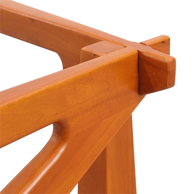 LeisureMod Imperial Triangle Coffee Table Base in Light Walnut