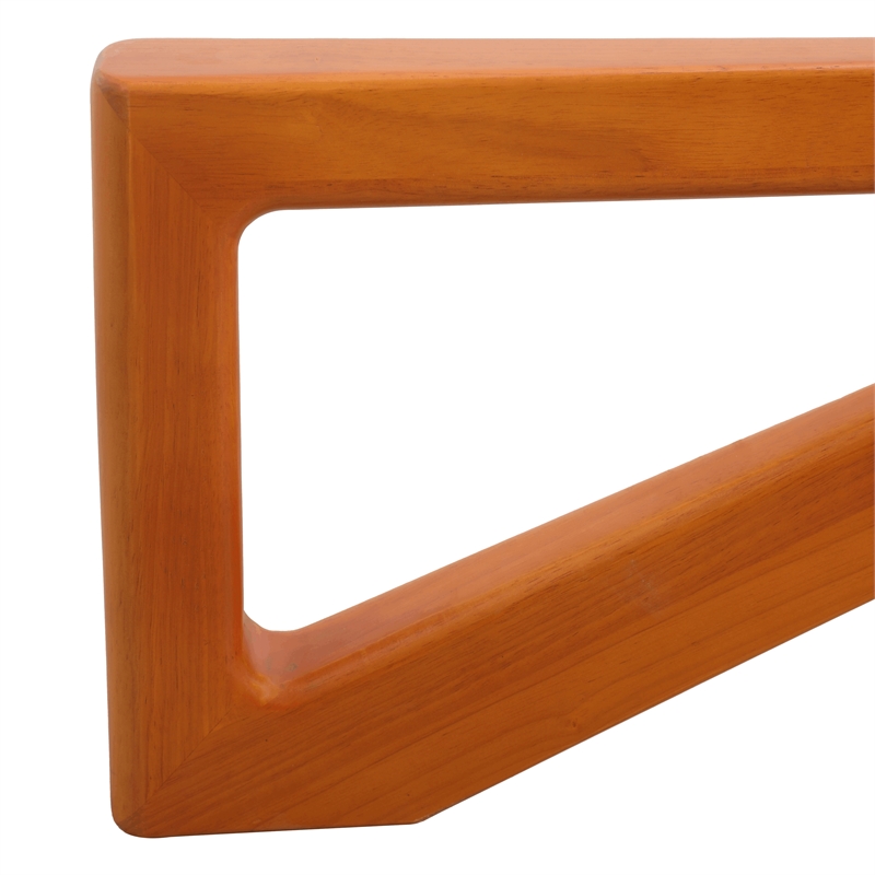 LeisureMod Imperial Triangle Coffee Table Base in Light Walnut