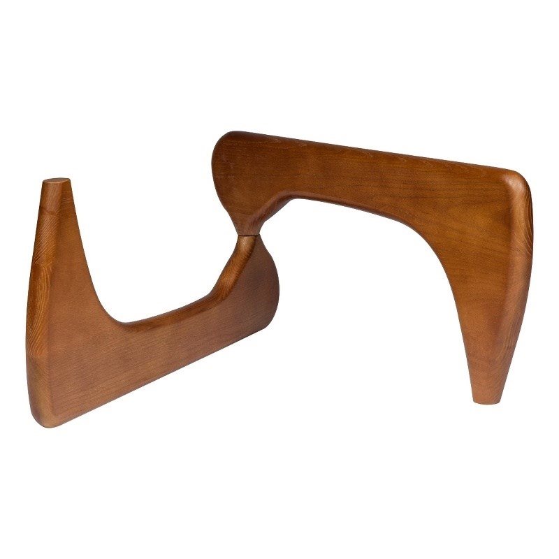 LeisureMod Imperial Light Walnut Wooden Triangle Coffee Table Base