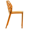 LeisureMod Dynamic Modern Plastic Dining Side Chair Honeycomb Design in Orange