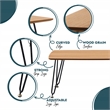 LeisureMod Elmwood Modern Wood Rectangle Coffee Table With Metal Legs in Natural
