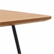 LeisureMod Elmwood Modern Wood Rectangle Coffee Table With Metal Legs in Natural