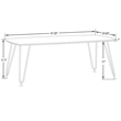 LeisureMod Elmwood Modern Wood Rectangle Coffee Table With Metal Legs in Natural