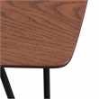 LeisureMod Elmwood Modern Wood Rectangle Coffee Table With Metal Legs in Walnut