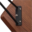 LeisureMod Elmwood Modern Wood Rectangle Coffee Table With Metal Legs in Walnut