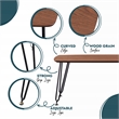 LeisureMod Elmwood Modern Wood Rectangle Coffee Table With Metal Legs in Walnut