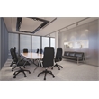 LeisureMod Hilton Modern High Back Leather Conference Office Chair in Black