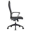 LeisureMod Hilton Modern High Back Leather Conference Office Chair in Black