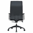 LeisureMod Hilton Modern High Back Leather Conference Office Chair in Black