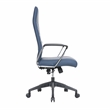 LeisureMod Hilton Modern High Back Leather Conference Office Chair in Navy Blue