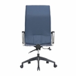 LeisureMod Hilton Modern High Back Leather Conference Office Chair in Navy Blue