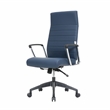 LeisureMod Hilton Modern High Back Leather Conference Office Chair in Navy Blue