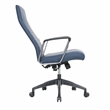 LeisureMod Hilton Modern High Back Leather Conference Office Chair in Navy Blue