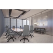 LeisureMod Hilton Modern High Back Leather Conference Office Chair in Gray